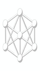 Poster - Abstract geometric network illustration with spheres and connecting lines on transparent background