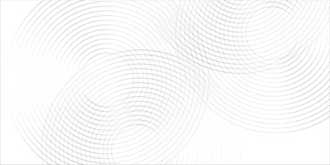 Poster - White geometric abstract background overlap layer on bright space with lines effect decoration. Modern graphic design element circles style concept for banner.