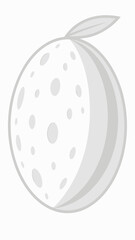 Poster - Abstract grey illustration of an object resembling an embryo shape with leaf feature