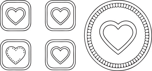 Poster - Heart Icon Favorite Love Like Social Engagement Button Flat Vector for Media and UI Design