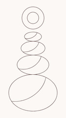 Poster - Abstract minimalist illustration featuring stacked ovals with transparency for creative designs