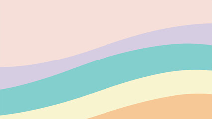 Poster - Abstract pastel wavy design with gradient colors suitable for creative backgrounds
