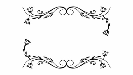 Aufkleber - Elegant floral frame with tulip accents and swirling flourishes creates a decorative border design created with generated ai