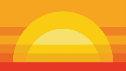 Poster - Abstract sunset illustration with warm colors and geometric design suitable for projects