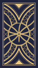 Poster - Art deco geometric pattern design in gold and navy blue suitable for various projects