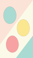 Poster - Colorful abstract design featuring three circles on a pastel geometric background