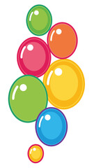 Poster - Colorful bubbles illustration on a white background with shiny glossy effect perfect for designs
