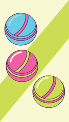 Poster - Vibrant and playful colorful ball illustrations with transparency perfect for digital designs