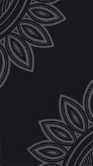 Poster - Elegant black abstract floral design with transparent background elements for creative projects