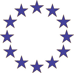 Poster - Nil Stars Circle Minimal Clean Flat Vector Illustration