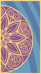 Poster - Elegant floral mandala illustration in a stylish color palette with abstract background