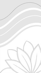 Poster - Elegant vector illustration with lotus flower petals and abstract wavy lines