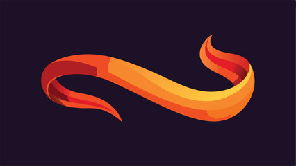 Poster - Fiery 3d ribbon shape flowing through dark space with gradient colors and motion