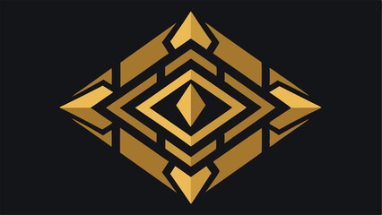Poster - Geometric abstract luxury design in a modern art deco style with gold accents