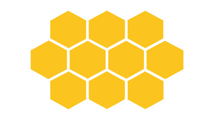 Poster - Illustration of a honeycomb structure featuring hexagonal cells and yellow color scheme