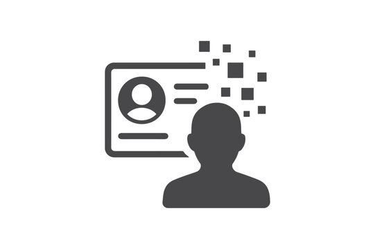 Digital Identity silhouette vector with white background