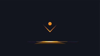 Poster - Minimalist dark black illuminated design featuring abstract geometrical and creative shapes
