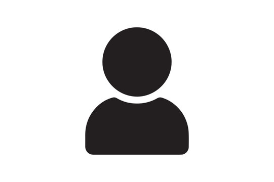 Minimalist Head Icon silhouette vector with white background