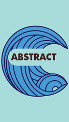Poster - Modern abstract blue wave design with text suitable for various creative applications