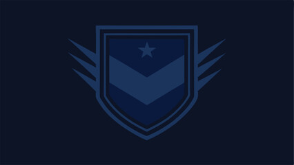 Poster - Navy blue shield design featuring star and winged elements ideal for branding