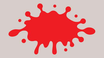 Poster - Red paint splatter on a white background featuring minimalist design and artistic flair