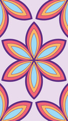 Poster - Seamless pattern with stylized floral designs in modern and vibrant color palette