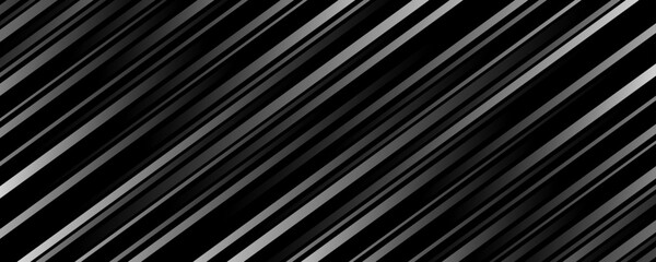 Poster - 3d black white techno abstract background overlap layer on dark space with diagonal lines effect dec