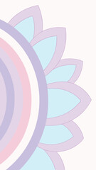 Poster - Soft pastel abstract design featuring floral and rainbow elements on a white background