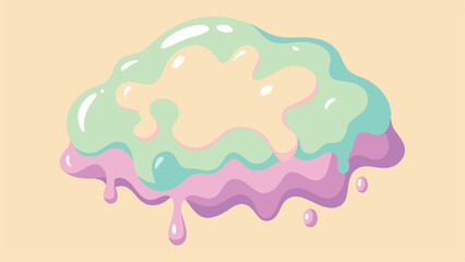 Poster - Abstract colorful slime design in pastel colors with transparent background for designs
