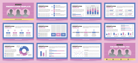 Wall Mural - modern presentation slide templates. infographic elements template set for web, print, annual report