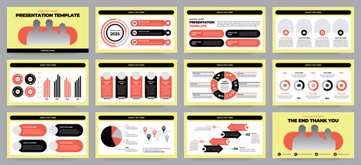 Wall Mural - modern presentation slide templates. infographic elements template set for web, print, annual report