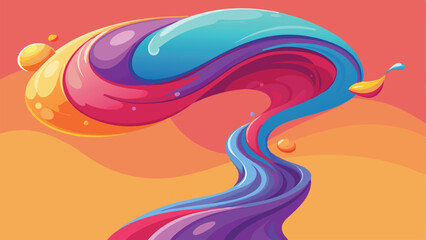 Poster - Abstract flowing colorful shapes and gradients illustration with vibrant colors on a transparent background