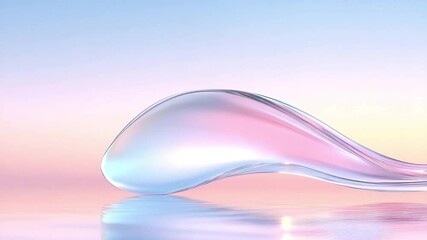 Poster - Abstract Liquid Form: A visually striking close-up showcases a mesmerizing abstract liquid form, gracefully poised against a serene gradient background.