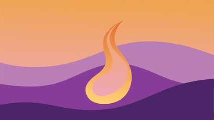 Poster - Abstract gradient design featuring flame shape on white background with layers and colors