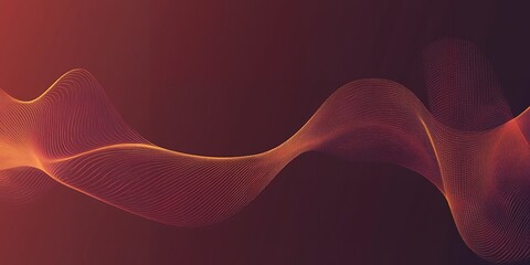 Poster - Abstract Red and Orange Wave Background Design Elegant Flowing Lines Pattern Texture