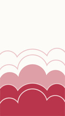 Poster - Abstract pink and red cloud-like shapes overlayed for modern decorative design elements