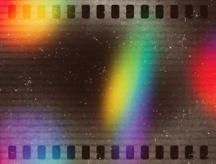 Poster - lens optical flare glare grunge scratches and dust film noise grain overlay red effect vintage retro