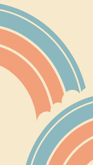 Poster - Abstract retro rainbow illustration in soft colors with transparent background
