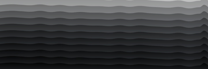 Poster - Layered Gradient Waves – Smooth Monochrome Flow