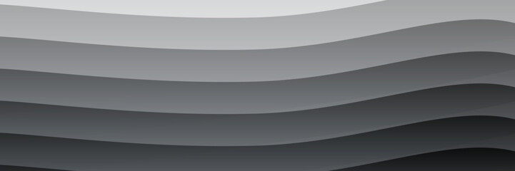 Poster - Layered Gradient Waves – Smooth Monochrome Flow