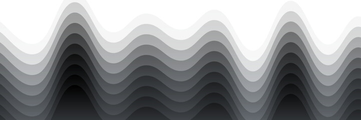 Poster - A seamless white abstract background with flowing blue lines and curves creates a modern wave pattern