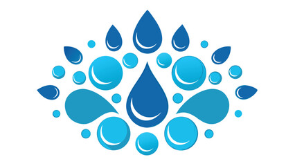 Poster - Abstract water drop design with various blue shades for graphic resource use