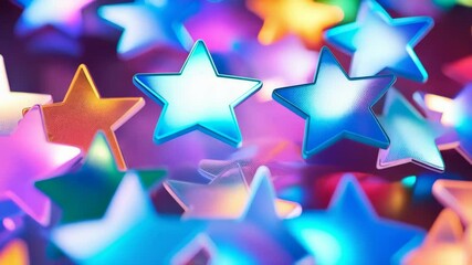 Poster - Animated shimmering stars with pastel colors create a magical, festive and enchanting atmosphere for celebrations