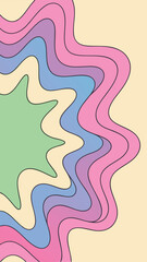 Poster - Colorful abstract groovy wavy design with transparency ideal for retro art and design