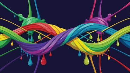 Poster - Colorful abstract paint splatters on a white background suitable for various design applications