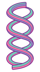 Poster - Colorful abstract spiral design on white background with layered pastel color scheme