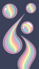 Poster - Colorful rainbow elements and bubbles with abstract modern design and transparency