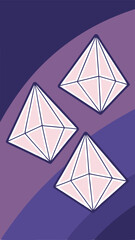 Poster - Decorative geometric diamond illustrations on a colorful gradient background vector graphic