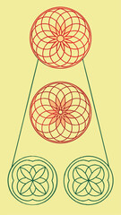 Poster - Decorative geometric floral vector design elements featuring intricate line art composition