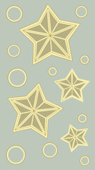 Poster - Elegant abstract pattern featuring stars and circles in a pastel color scheme